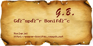 Gáspár Bonifác névjegykártya