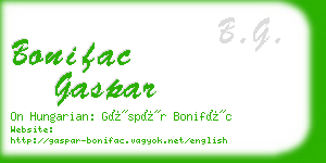 bonifac gaspar business card